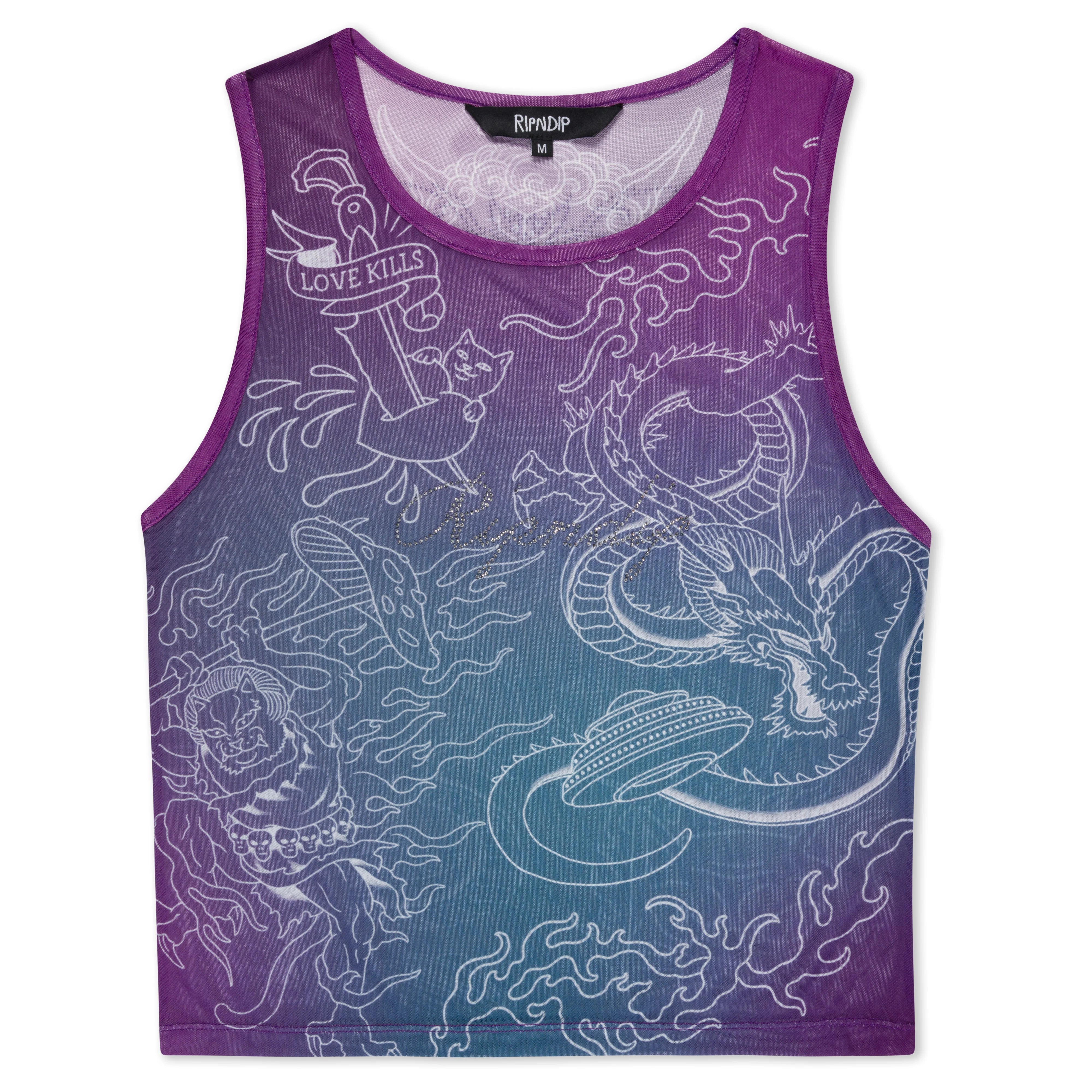 TRACE MESH CROPPED TANK ( MULTI )