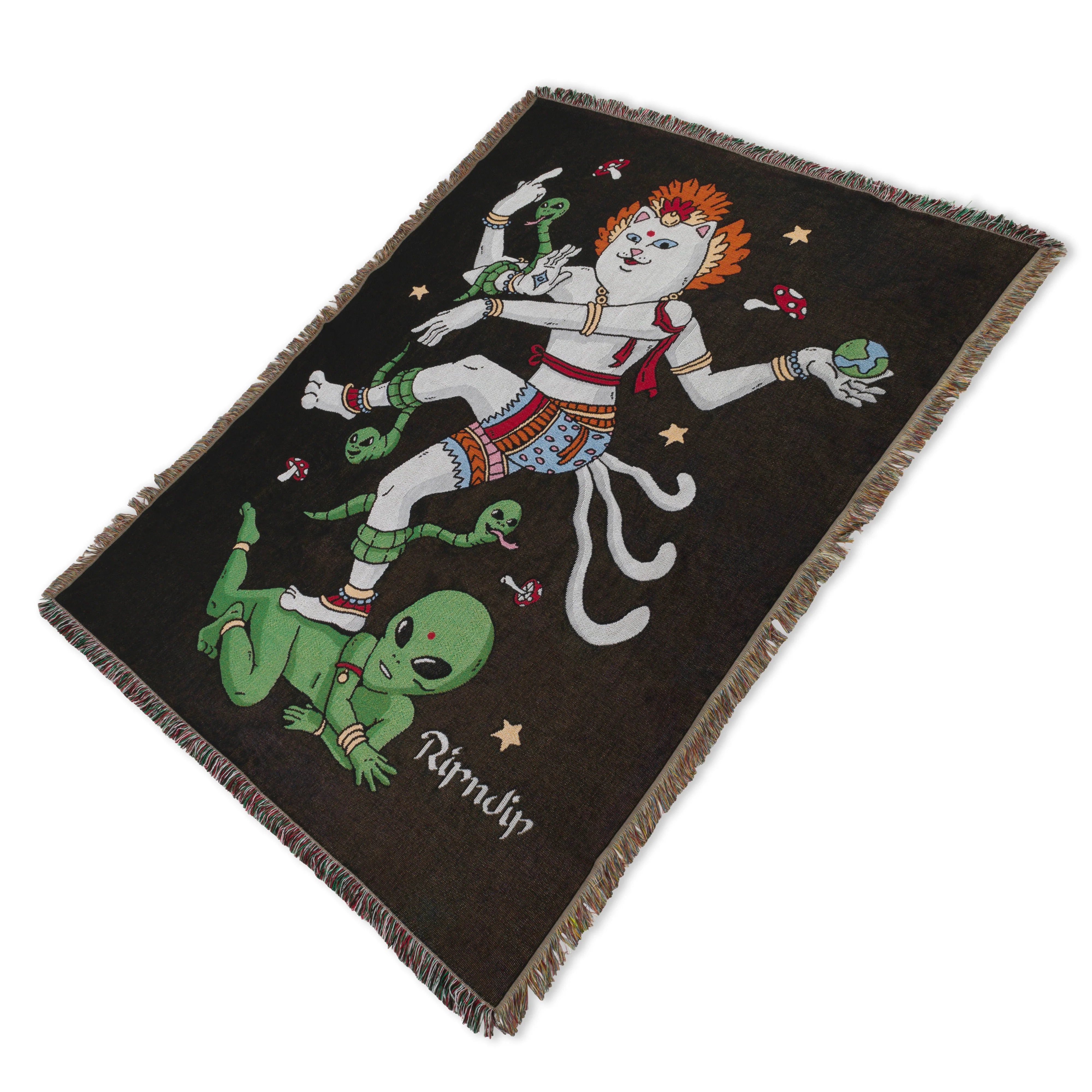 ALIEN WHISPERER WOVEN BLANKET ( BLACK )