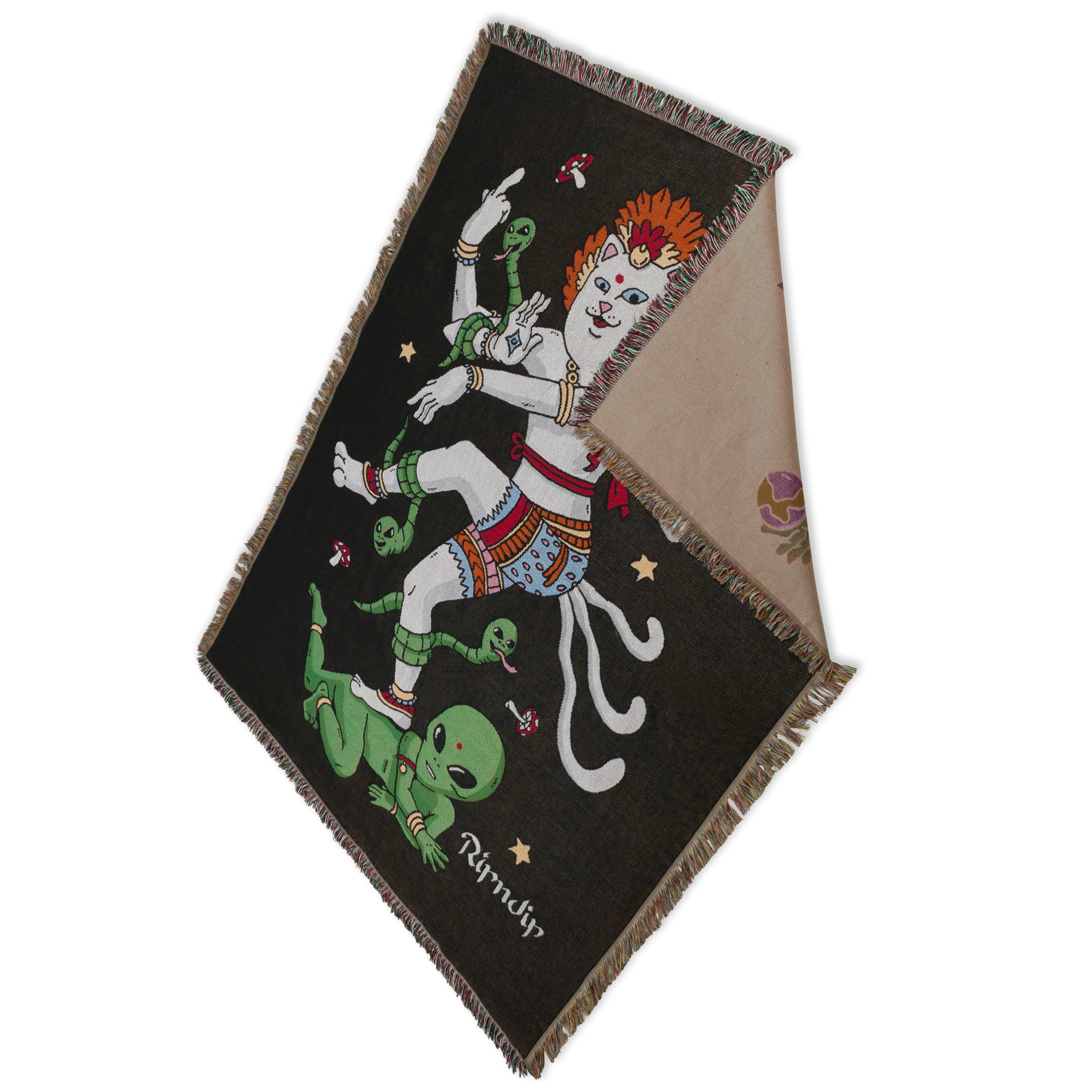 ALIEN WHISPERER WOVEN BLANKET ( BLACK )