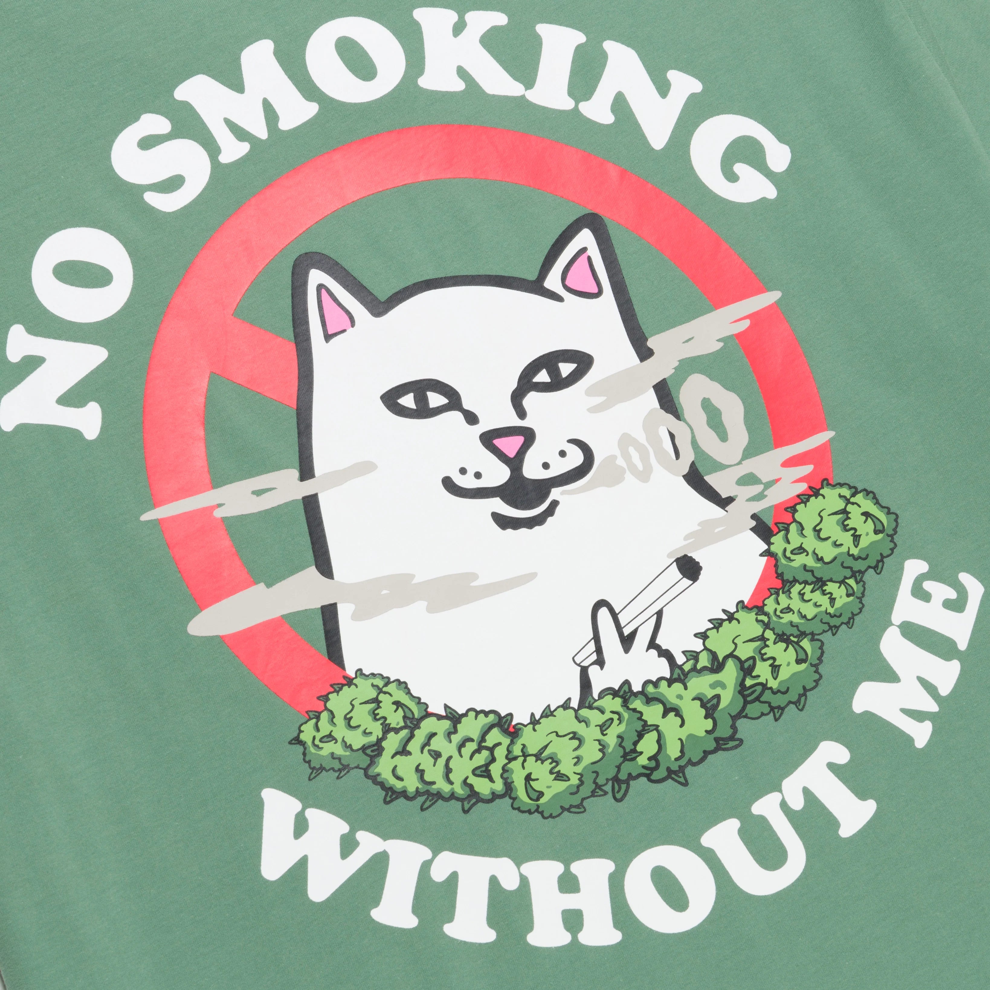 NO SMOKING TEE ( LIGHT OLIVE )