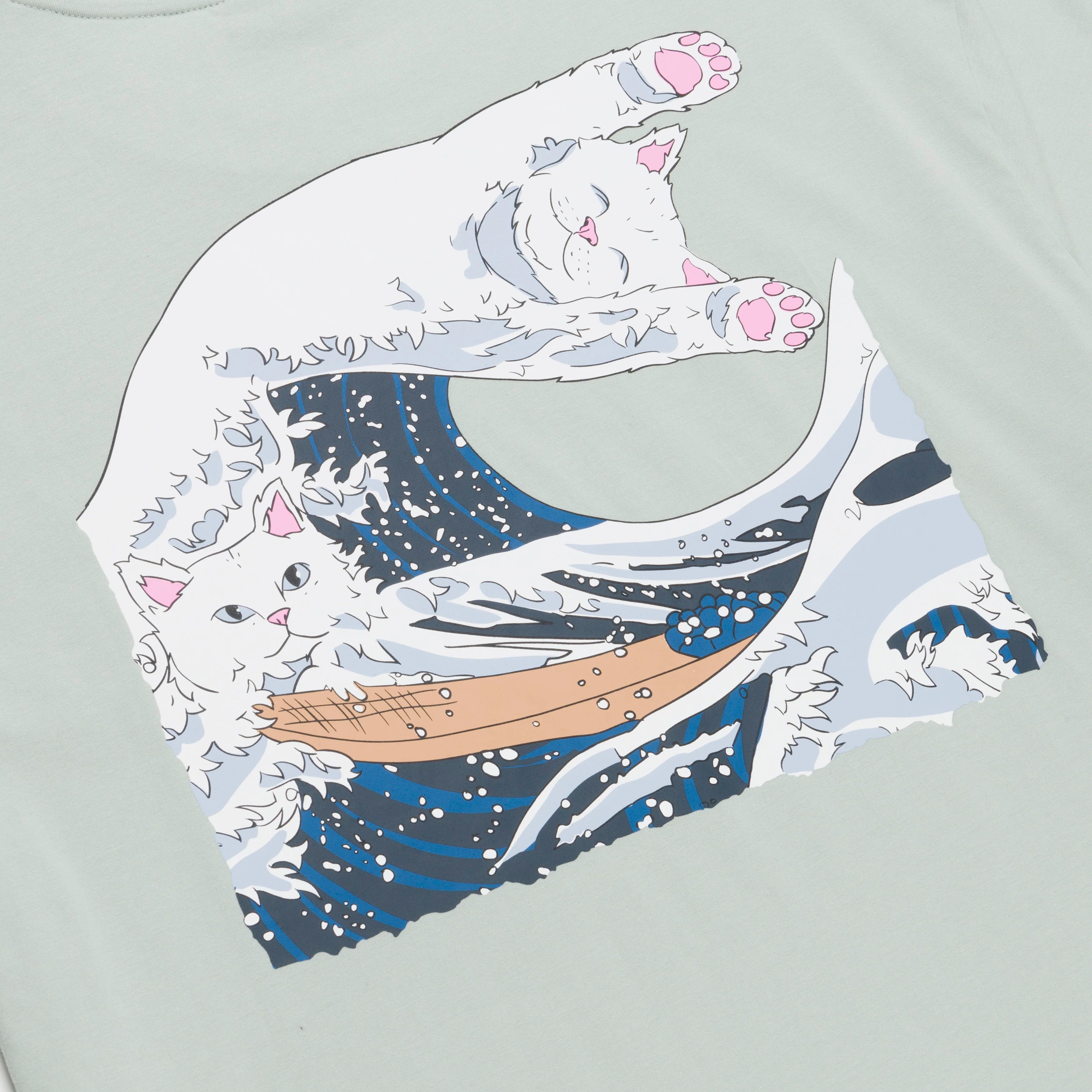 GREAT WAVE TEE ( SAGE GREY )