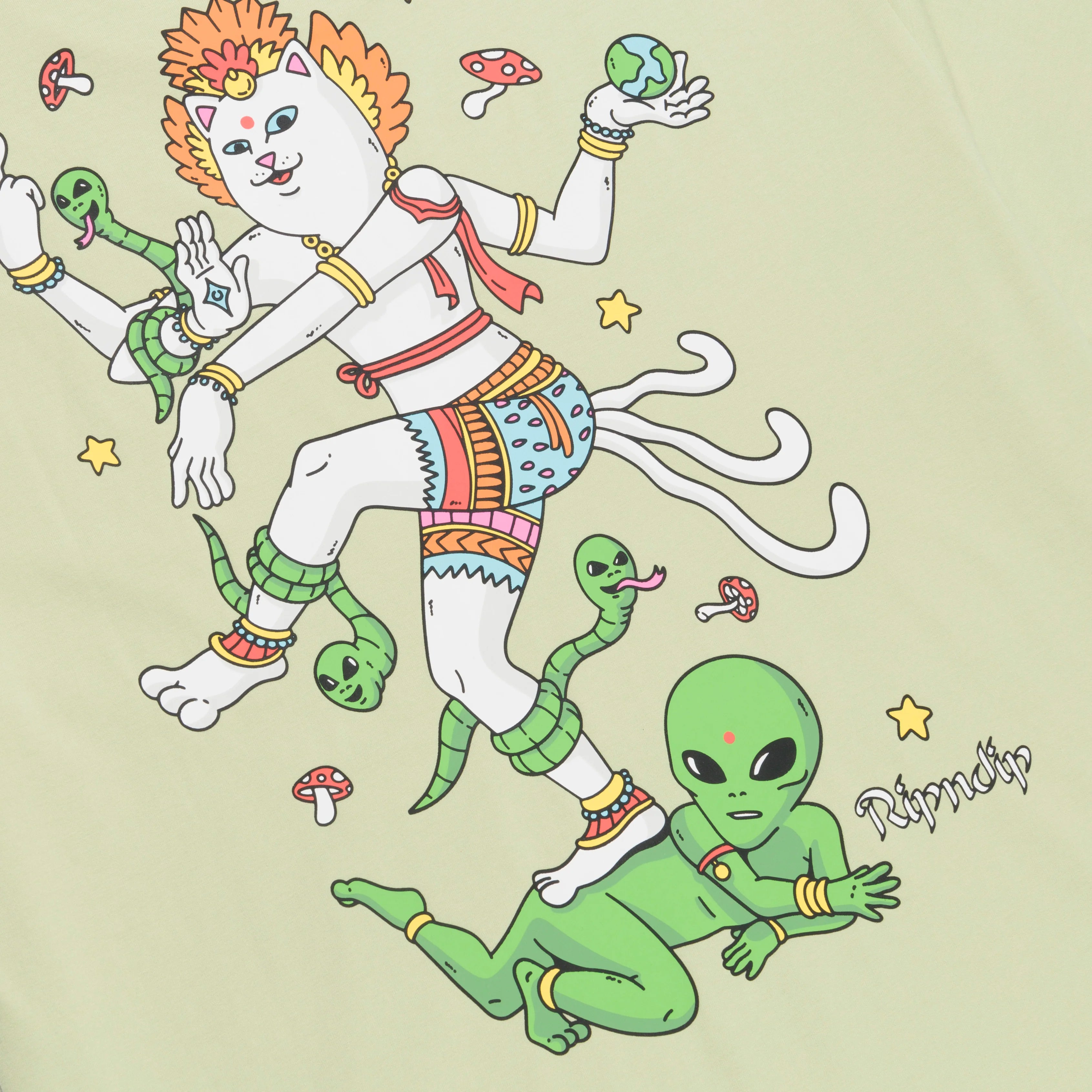 ALIEN WHISPERER TEE ( LIGHT MOSS )