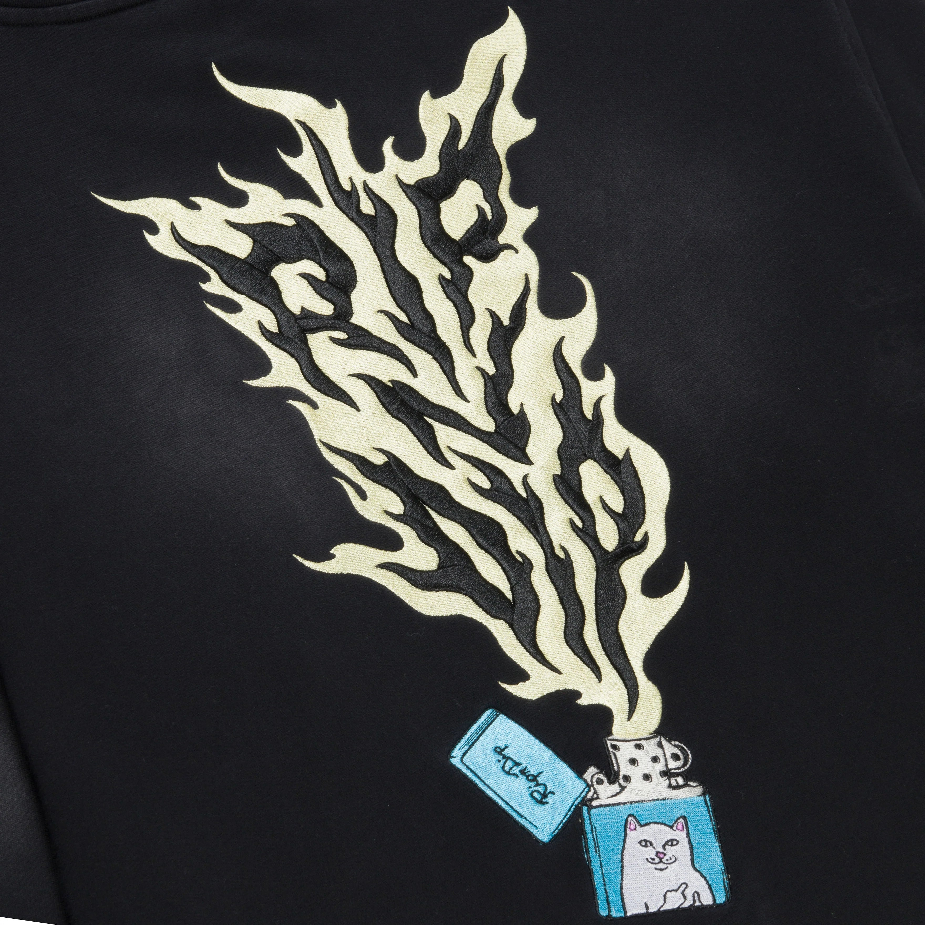 RIPNLIT HOODIE ( BLACK VINTAGE WASH )