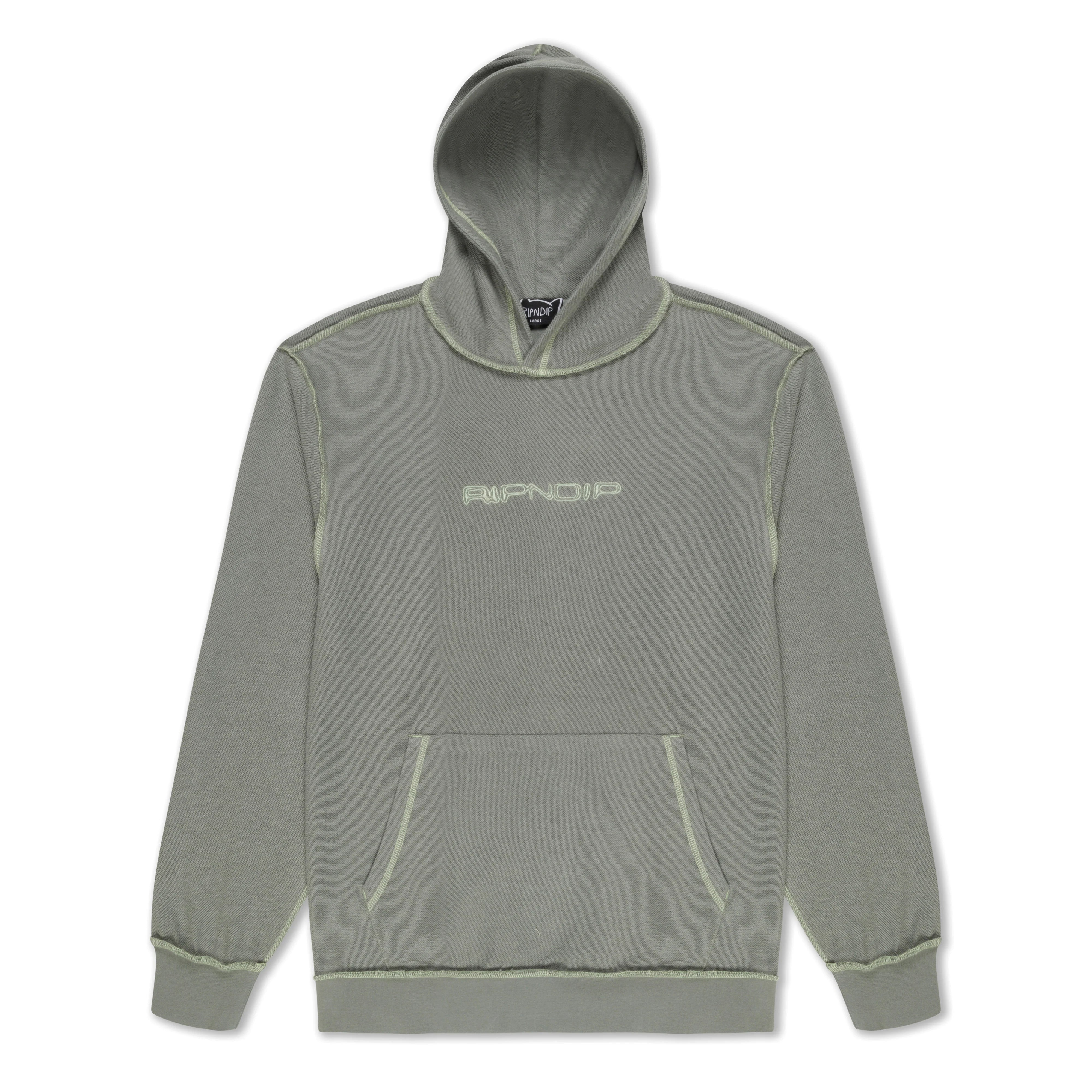 SATURN REVERSE STITCH FLEECE HOODIE ( STEEL GREY )