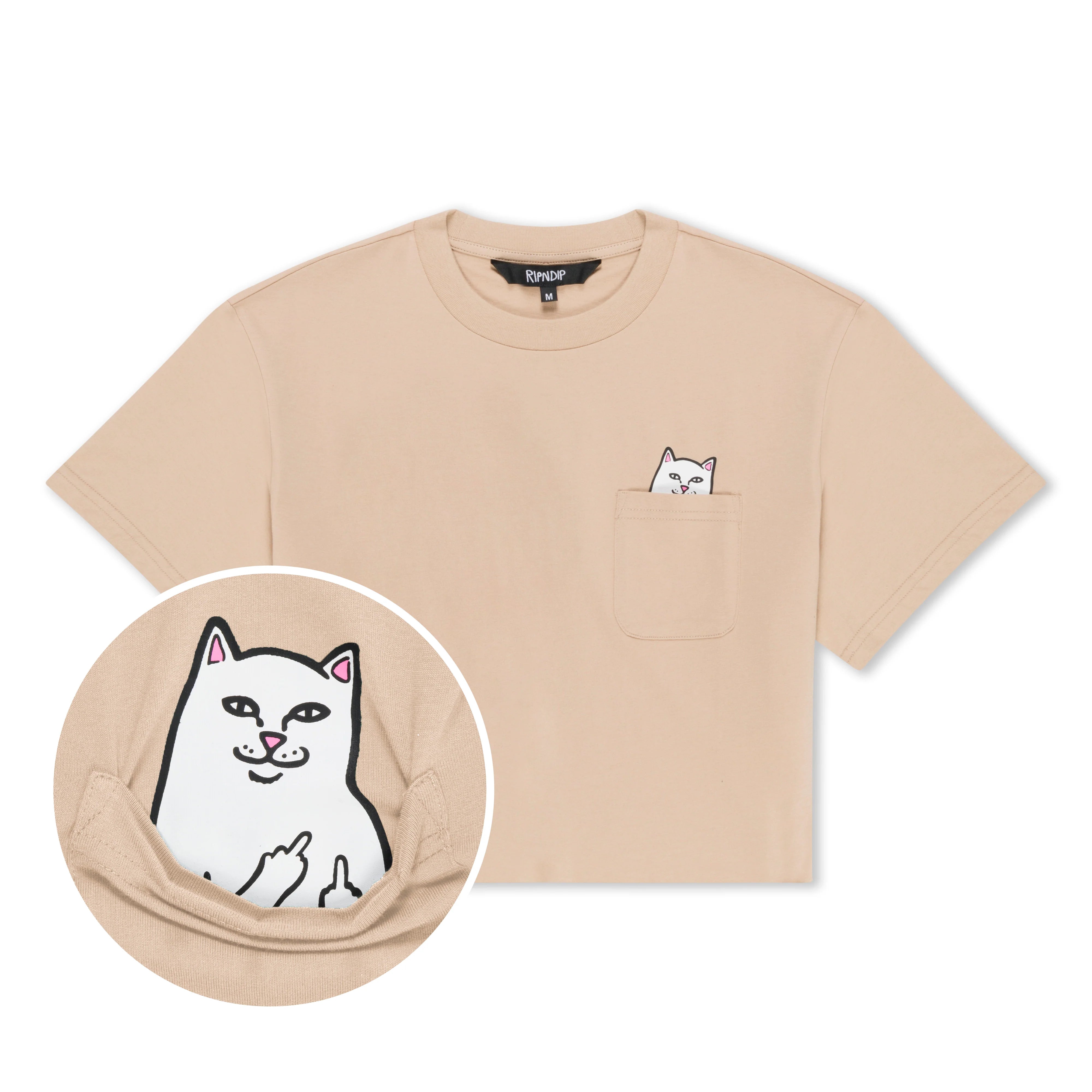 LORD NERMAL CROPPED BABY POCKET TEE ( ALMOND )