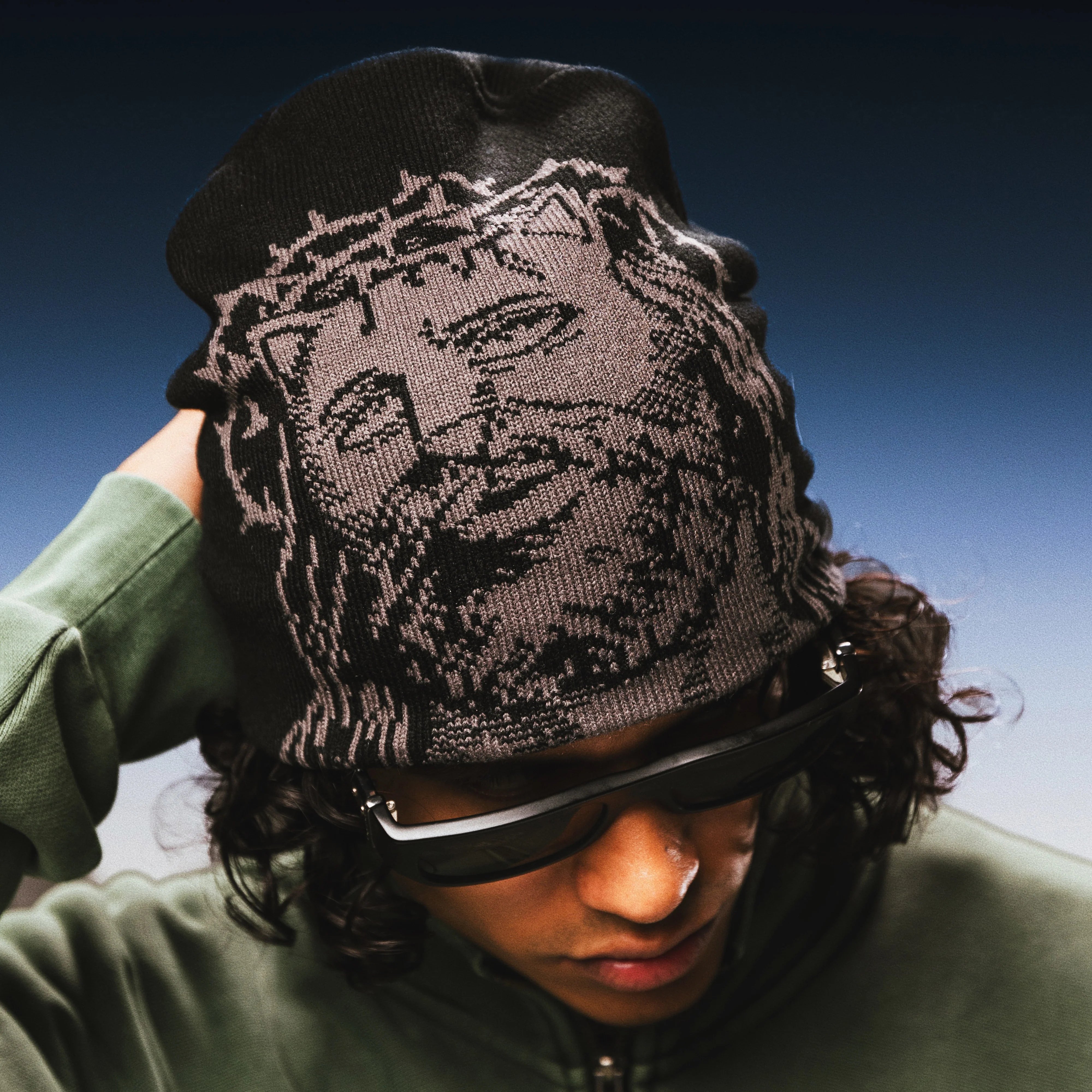 LORD SAVIOR SKULL BEANIE ( BLACK )