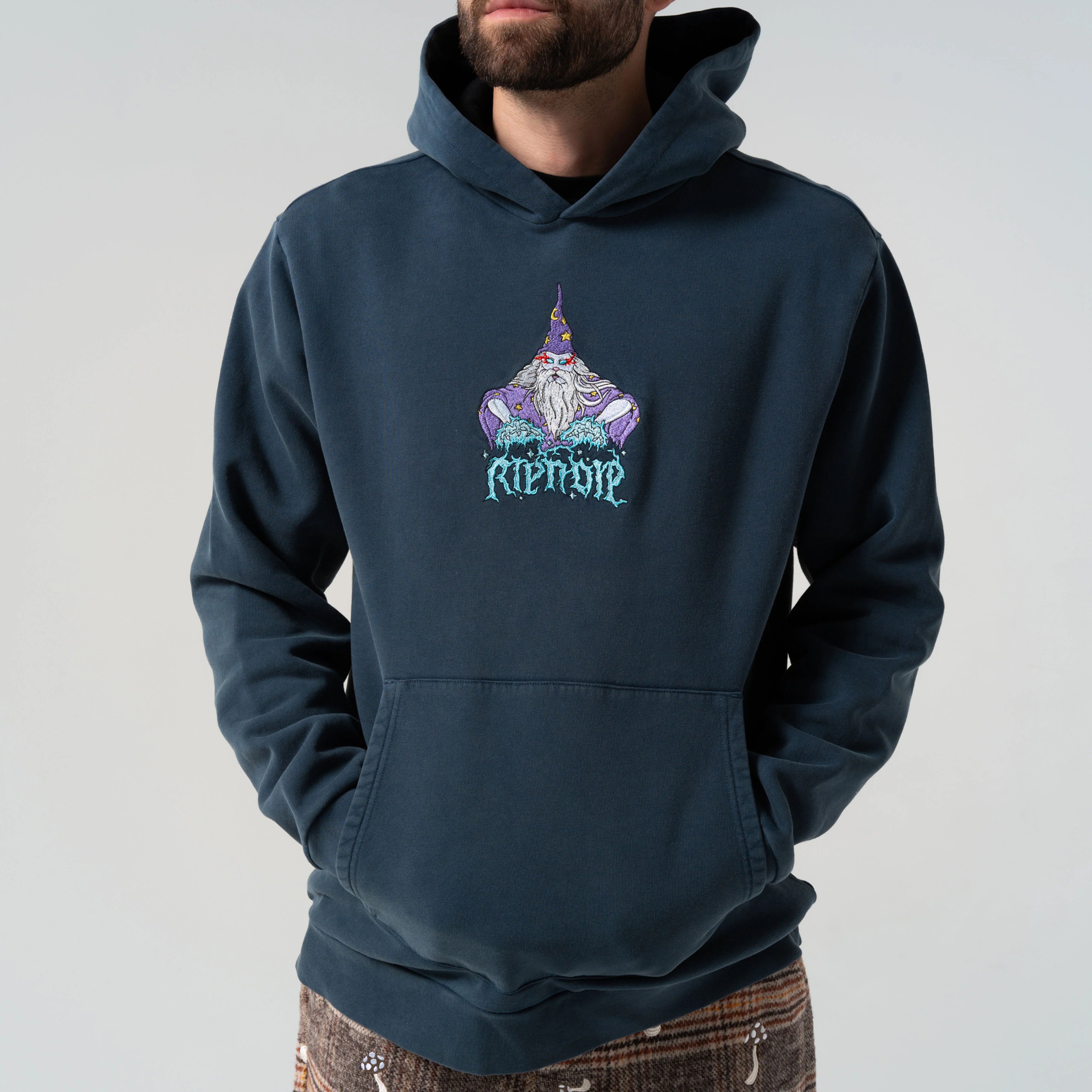 ORACLE DOUBLE HOOD HOODIE ( NAVY MINERAL WASH )