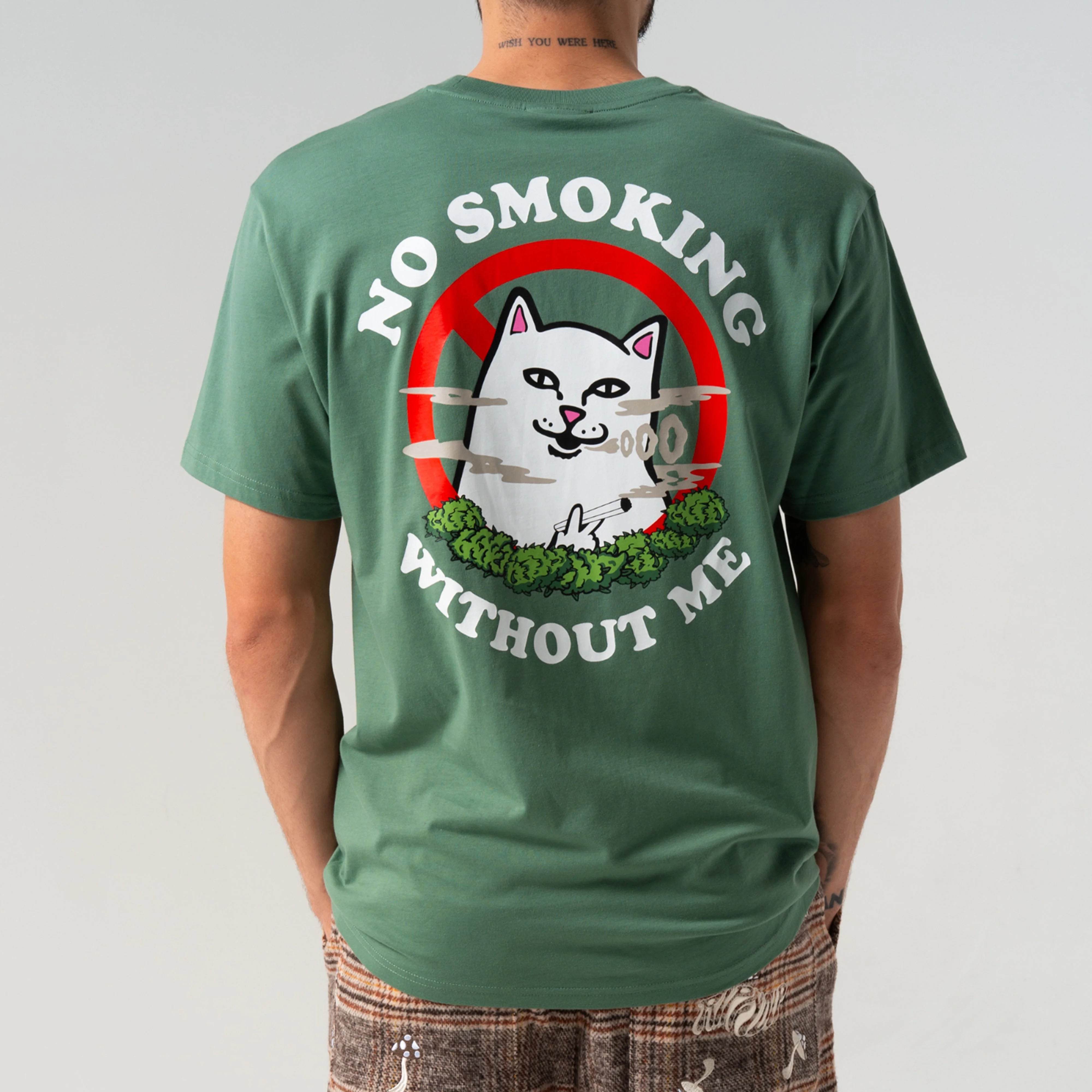 NO SMOKING TEE ( LIGHT OLIVE )